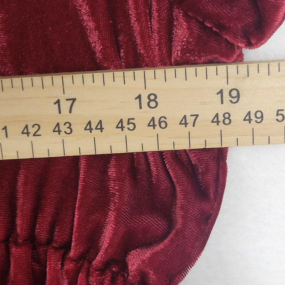 Torrid Velvet Tiered Babydoll Top Sz 1 (14-16) Burgundy Boho Romantic Whimsigoth - Picture 6 of 9